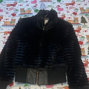 Black Faux Fur Jacket guess